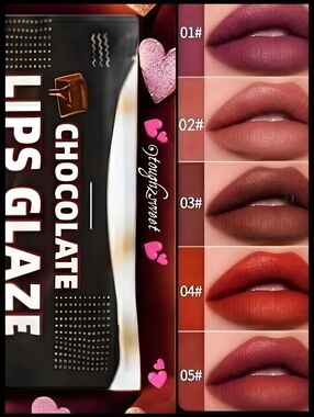 🆕TEMPTATION KISS LAVA CHOCOLATE LIP GLAZE/LIP GLOSS SET/FREE GIFT INCLUDED!